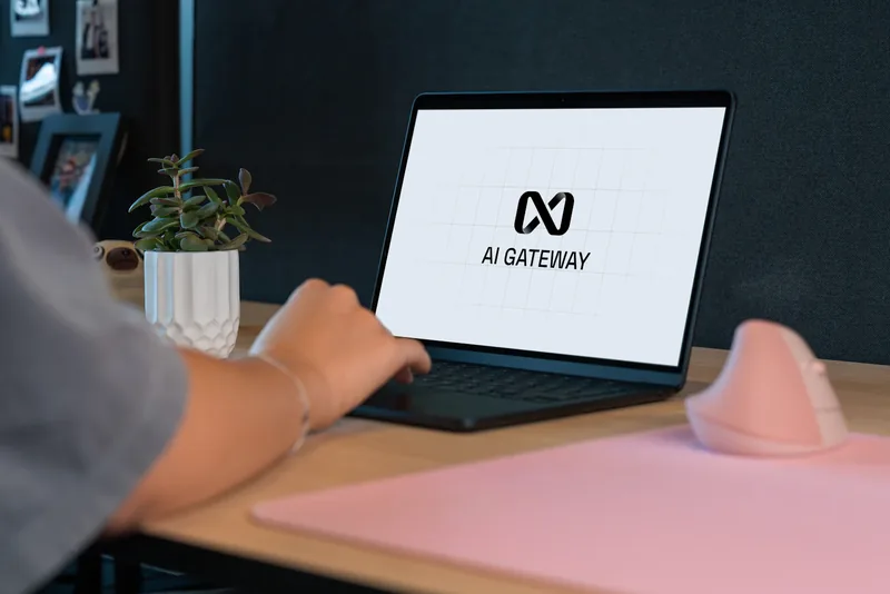 A person working with an AI tool on a laptop